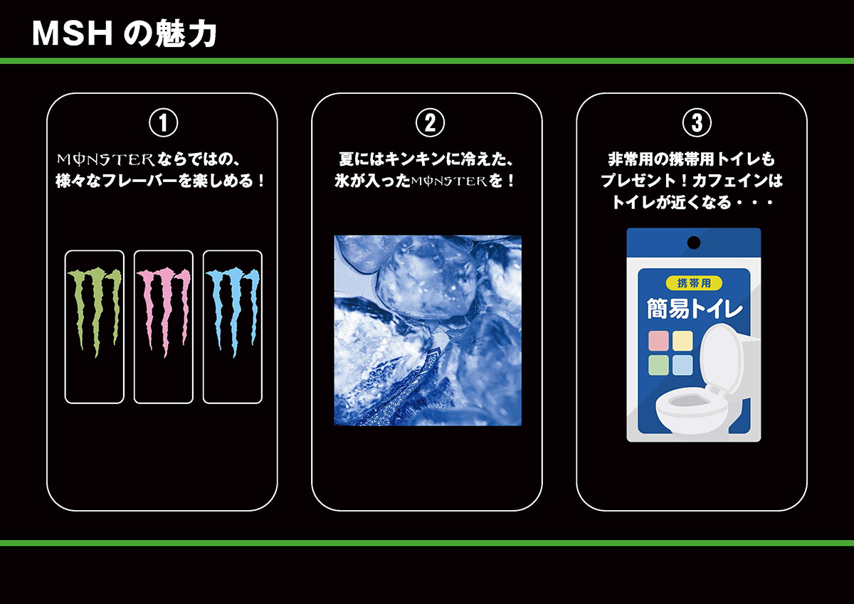 販促コンペ、モンスターエナジージャパン「MSH〜Monster Stand Highway〜」の企画書